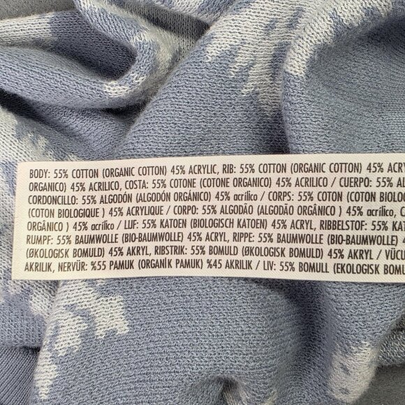 Disney Cardigan Sweater Womens Medium Blue White Snowflake Frozen Winter Holiday - Picture 13 of 13